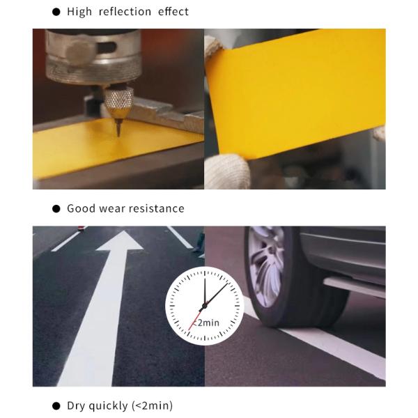 Pintura de marcado de carretera de tránsito de fusión térmica termoplástica, pintura de pavimento reflectante en polvo