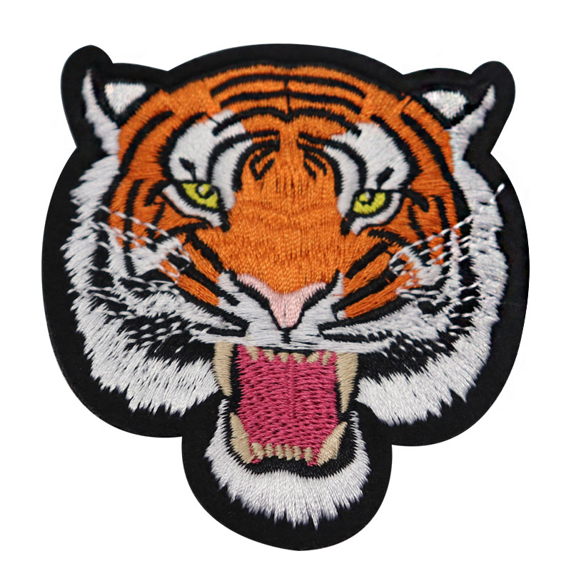 Custom Design Tiger Embroidery Patch for Garments Eco-Friendly Fabric and PU Made From Durable Felt Material