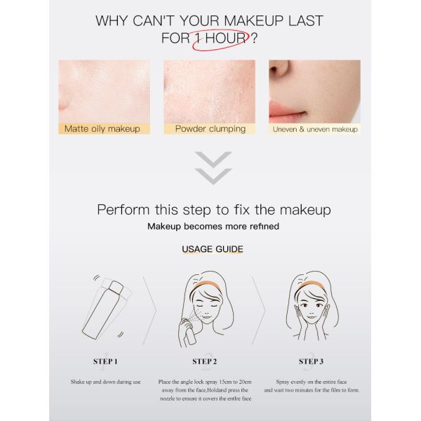Private Label Powder Matte Glitter Setting Spray Waterproof Transparent Makeup Setting Spray Makeup Private Label