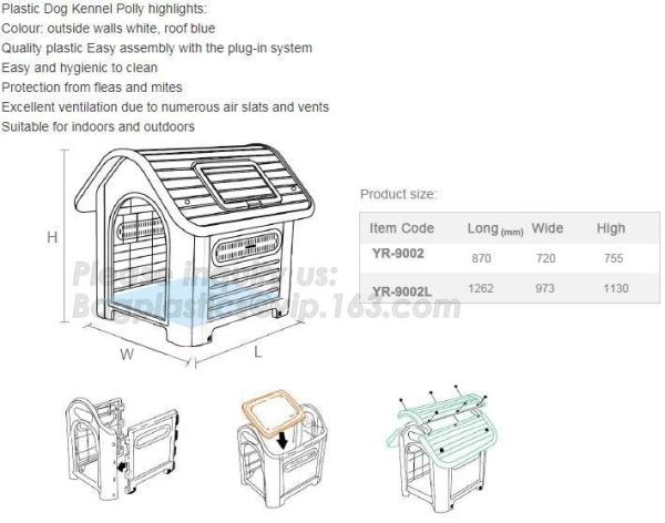 OEM Outdoor plastic cheap Dog kennel /Pet House in Garden, Indoor &outdoor waterproof portable plastic dog kennel/dog ho