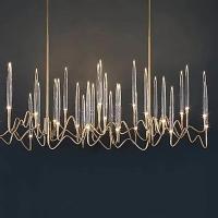Linha hotel Front Desk Chandelier da seta do restaurante de Crystal Lamp Chandelier Art Design