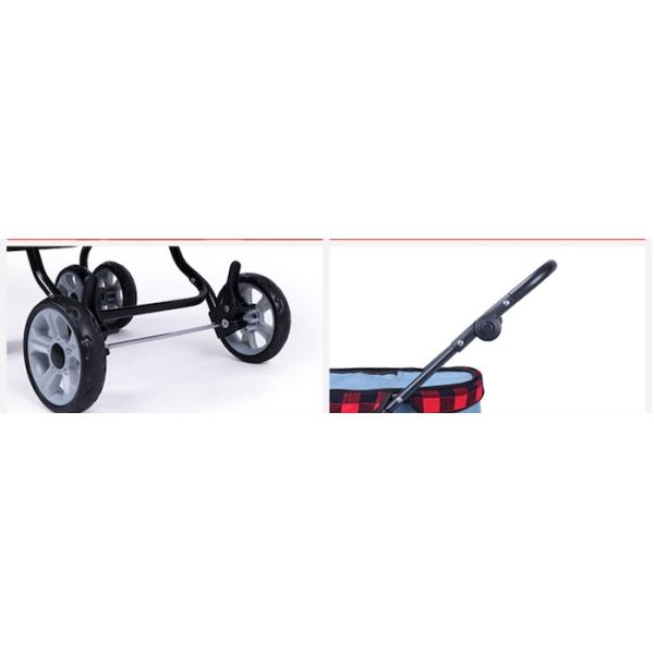 Вагонетка собаки вагонетки несущей собаки голубого холста ковбоя уютная на колесах 53x39x82cm