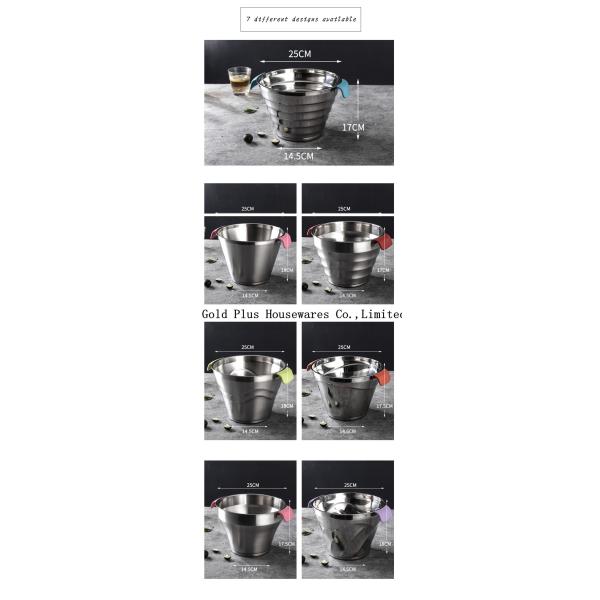 620g Metal Steel Round Shape Beer Ice Bucket Custom Logo