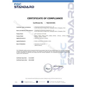 Chongqing HLA Mechanical Equipment Co., Ltd. Certifications