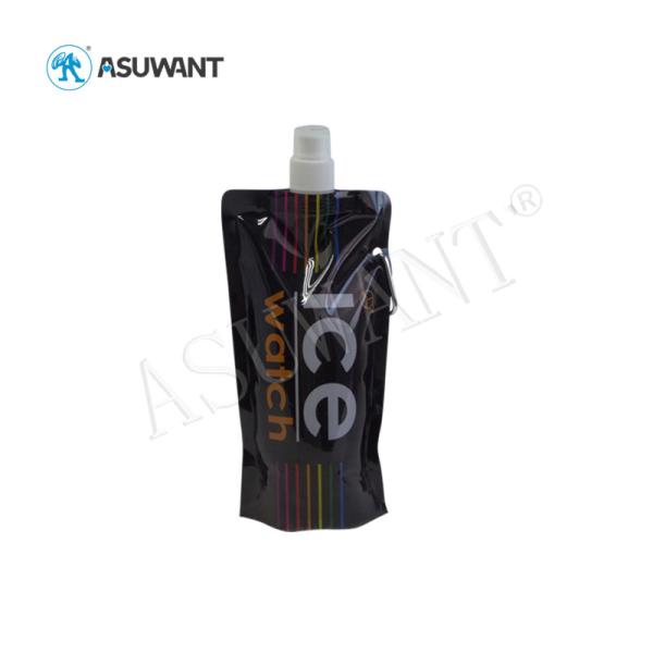 Smell Proof Liquid Spout Bags Black Color Custom Printing Durable Eco - Friendly