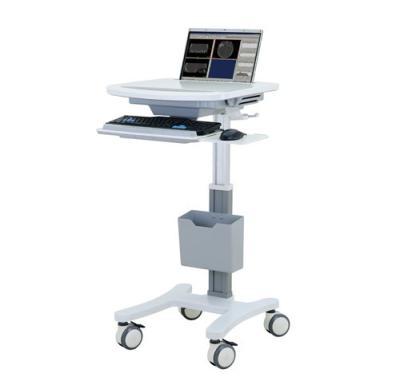 Carro de alumínio do computador do rolamento médico tudo em um com altura 80-120cm da tabela