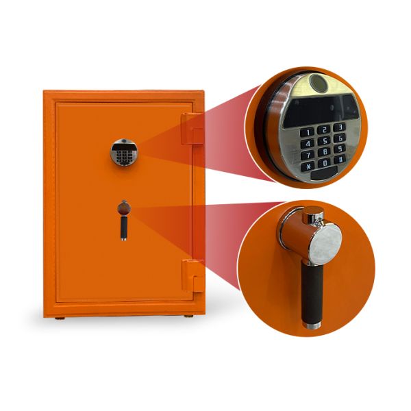 Leather-Covered Fireproof Jewelry Safe Limited Edition with Watch Winder