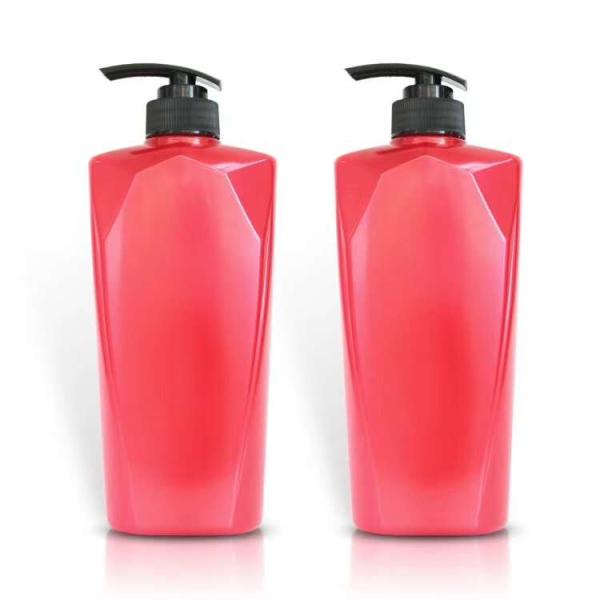 Customized Hair Care Bottles / Pink Lotion Bottle With Black PP Pump