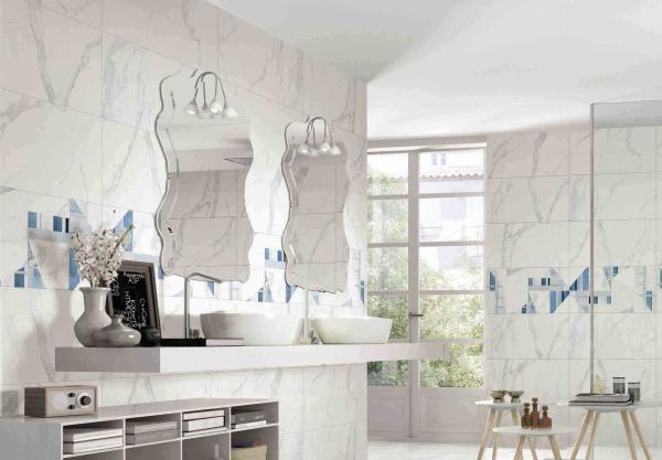 Polished Porcelain Tile Looks Like Marble For Hospital , Metro , Office Building