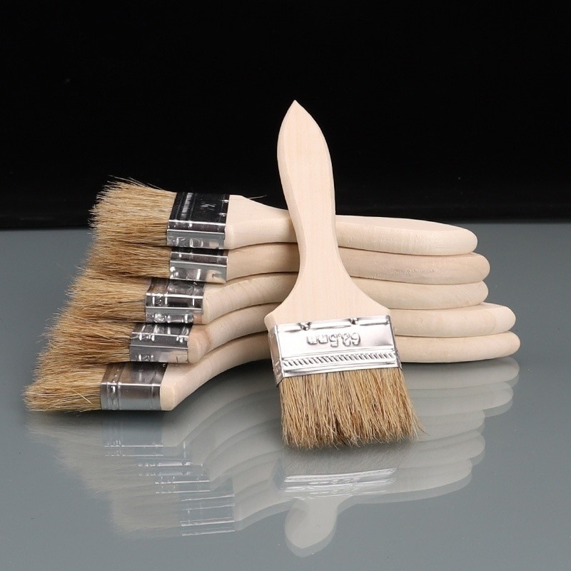 Shipping Cost Bristle Paintbrush Wooden Handle Paint Brush with Stainless Steel Ferrule