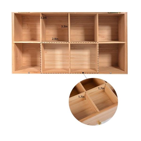 Organizador de mesa de maquiagem elegante 8 compartimentos 1 gaveta para escovas Loções de sombra de olhos Batom de unhas