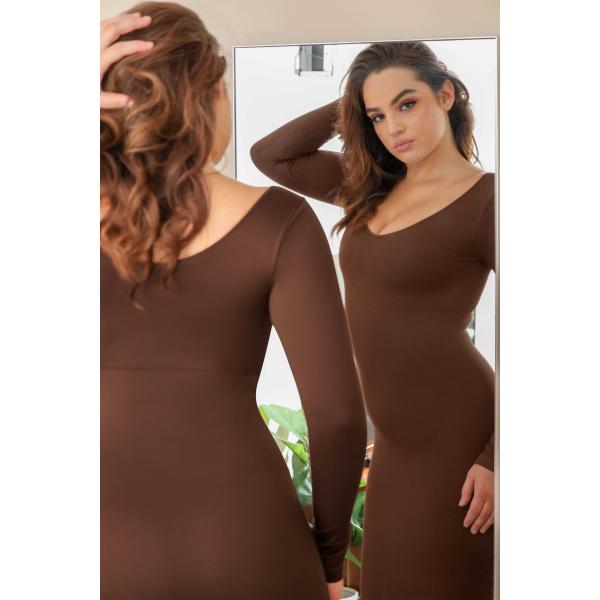 2023 Женское глубокое V шея без швов Body Shaper платье для обрезки талии и Bodycon Fit