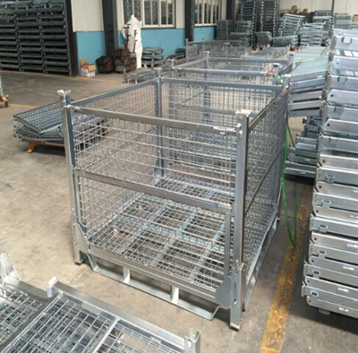 Transport Industry Steel Mesh Storage Cages Galvanized Surface Finished