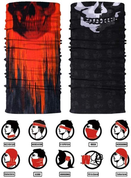 Sublimation Cotton Polyester Microfiber Skeleton Face Bandana