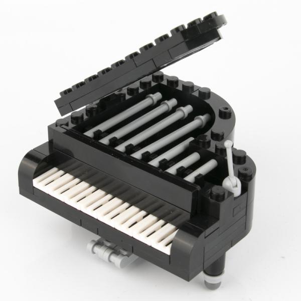 City home accessories bricks hotel decoration grand piano musical instrument models building blocks