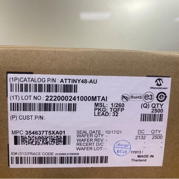 ATTINY48-AU ATMEL AVR series Microcontroller IC 8-Bit 12MHz 4KB (2K x 16) FLASH 32-TQFP (7x7)