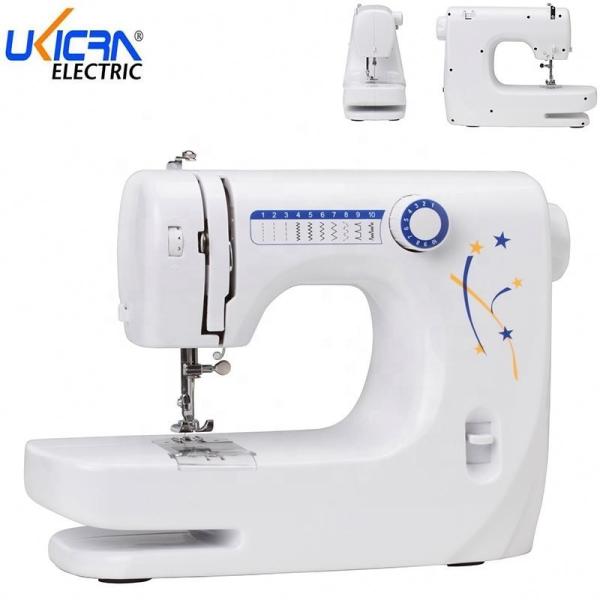Butterfly Sewing Machine for Clothes Easy Operation White Body Blue Yellow Printing