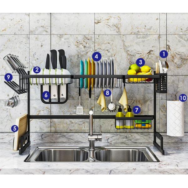 Stainless Steel Kitchen Over The Sink Drying Rack 650x320x520mm Size