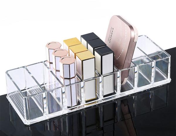 Clear Acrylic Compact Organizer Blushes Highlighters Eyeshadow Makeup Organizer, 8 Spaces