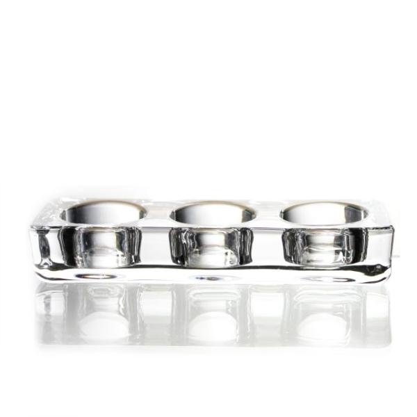 Factory Custom Clear Transparent Candle Holder with 3 Tealight Set for party wedding decoration