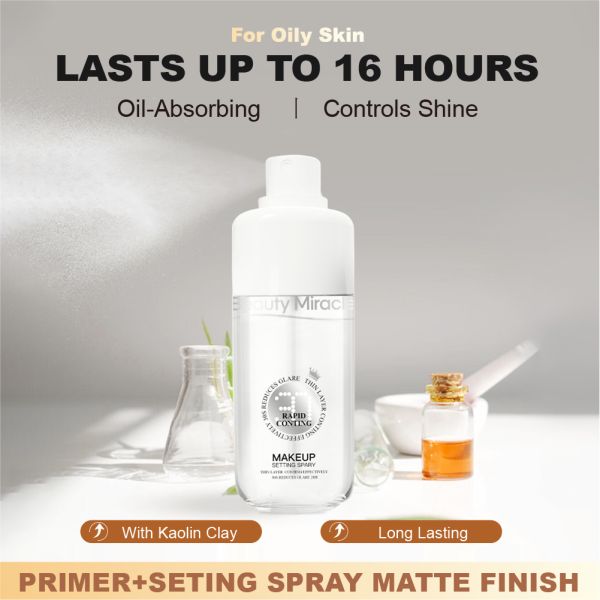 Makeup Setting Spray Long-Lasting Moisturizing Fixing Spray Hydration Oil Control - Matte Finish  Organic Vegan Makeup Artist