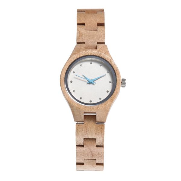 Natural Wooden Wrist Watch With Stainless Steel Butterfly Buckles