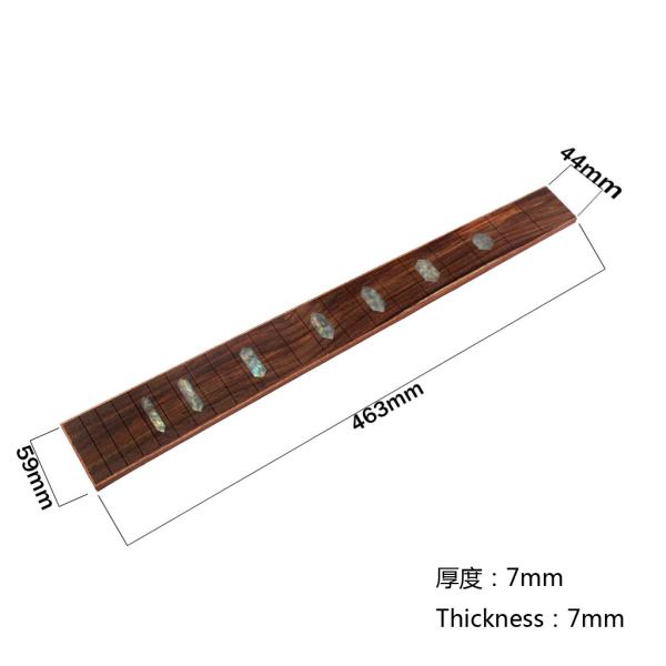 Alnicov Rosewood Bass Guitar Fretboard Sapele incrustada com Hexagon Shell Marker