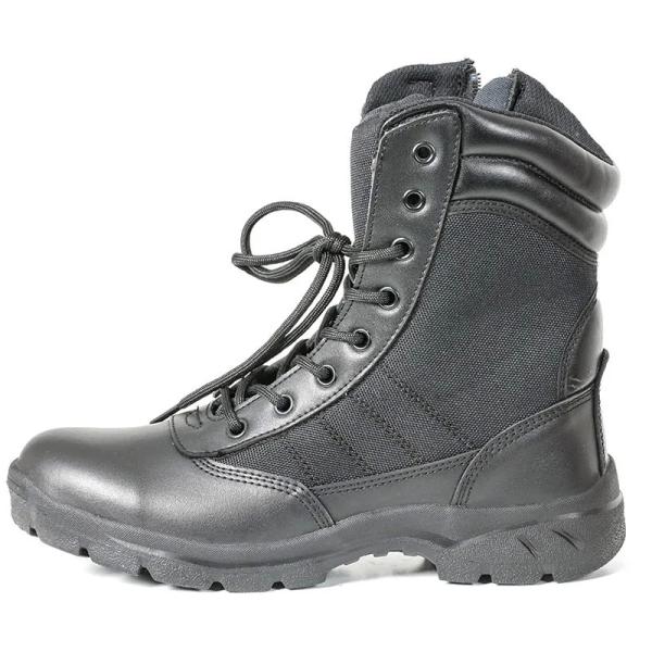 Leather Insulated Military Boots For Men Breathable High Top Non Slip Rubber Outsole