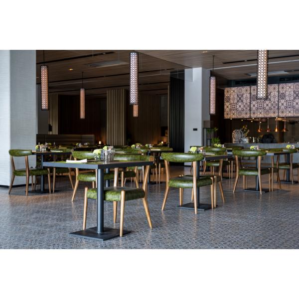 Modern Style Hotel Restaurant Furniture Set Made Of Solid Wood And High End Leather