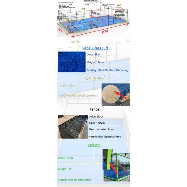 OEM ODM Padel Court Padel Ball Court Custom Ceiling