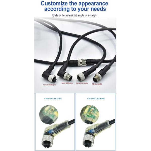 Электрический Пин М8 3 код водонепроницаемый разъем мужской женский прямоугольный локоть Пвк Пур силовой кабель