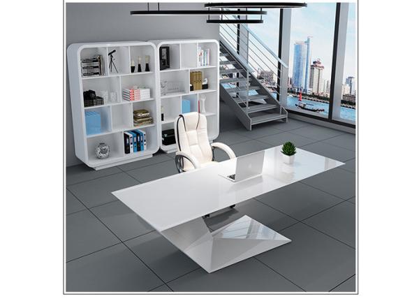 Elegant Manager Office Furniture Creative Special Shape With White Baking Paint