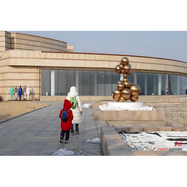 1 Color Print Method Sculpture with Stainless Steel Metal Balls and Mirror Technology
