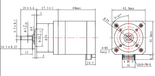 400mN зацепило мотор 40mm 8.4V 0.7A Nema 17 Stepper мотора Stepper