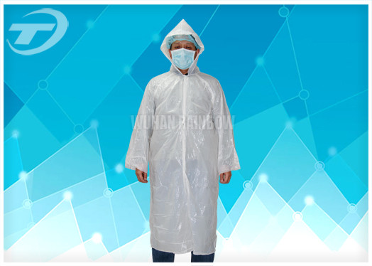 White PE Plastic Raincoat Disposable  With Food Grade For Children And Adult