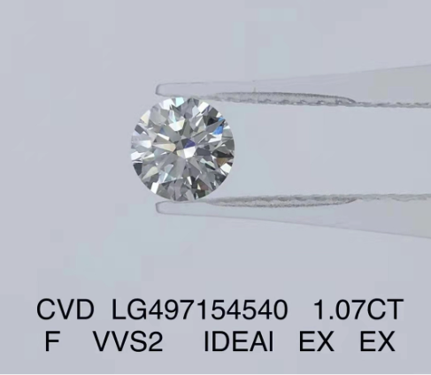 CVD IDEAL Круглый бриллиант ювелирные изделия 1.07 Ct VVS2 F Цвет бриллиант