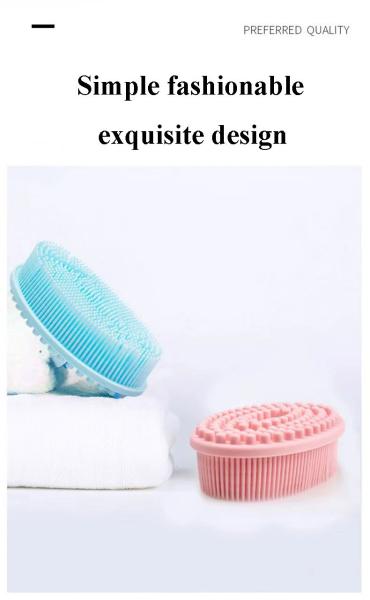 Household Silicone Shower Brush Double Sided Rubber Silicone Cleaning Tools for Back Massage