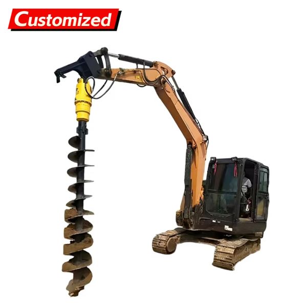 Customized  5-40ton Screw Pile Driver Excavators & Deep Hole Drilling Rigs Excavator Machine Digger Auger Screw Pile Driver Ground Screw Drilling For Utility Pole Pits, Tree Planting Holes, Photovolta