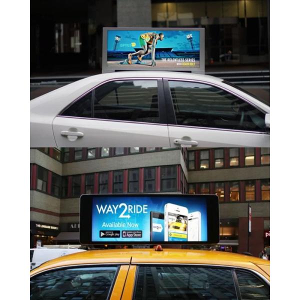 High Resolution Outdoor Fixed LED Display Light Weight Waterproof Taxi Roof Panel