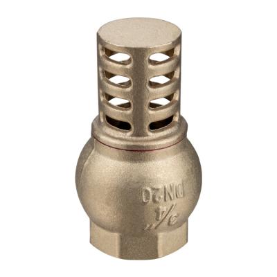 1/2-4 Inch 20MM-110MM Brass Vertical Water Pump Foot Valve Brass Core Golden Color