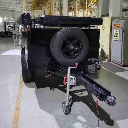 Mini Off-Road Dual Axle Electric Roof Camper Trailer Small Hybrid Caravan RV 4x4 Carport with Tent for 4x4 Vehicles