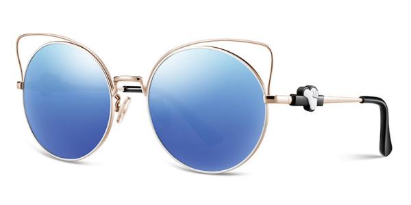 Pink Grey Blue Polarised Glass Sunglasses , Glass Polarized Sunglasses 51 17 135