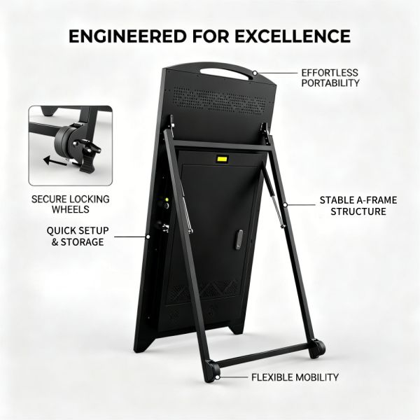 Floor Standing Android Digital Advertising Display 21.5 Inch with LED Fluorescent Writing Board