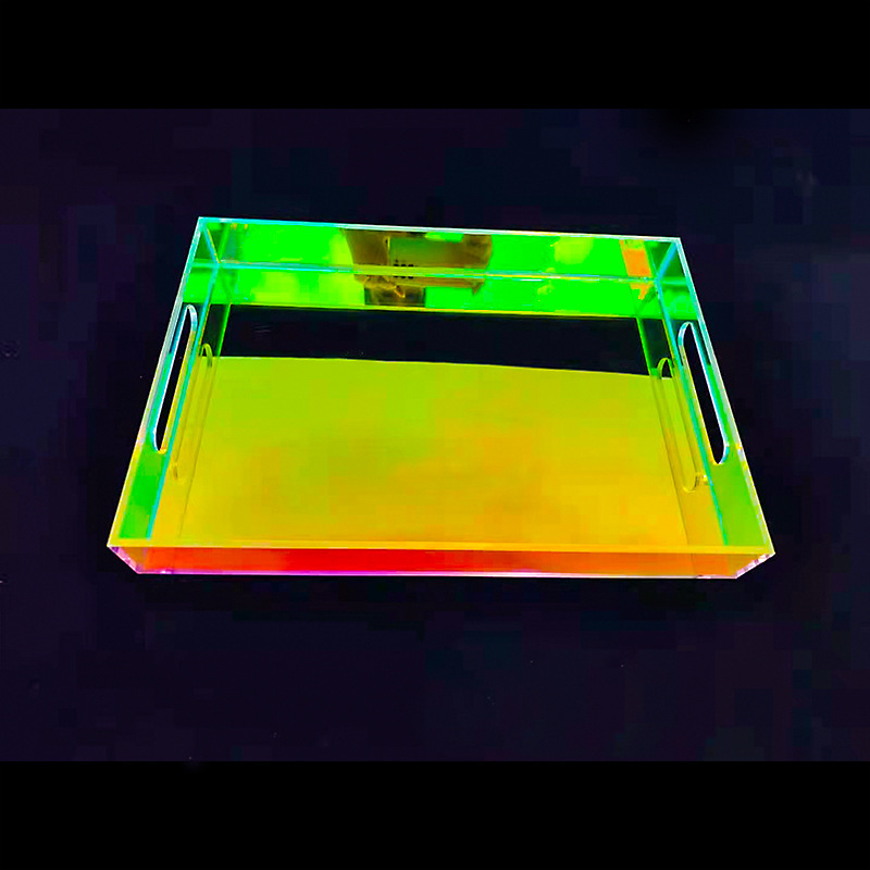 Customizable Acrylic Display Tray Colorful Plastic Storage Organizer for Fruits Chocolates Spices Kitchen Bedroom