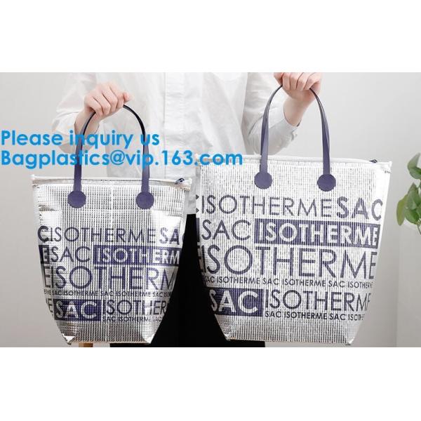 Insulated Thermal Non Woven Aluminum Foil Cooler Bag For Frozen Food,Reusable Insulated Aluminum Foil Thermal Lunch Cool