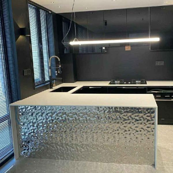 Hoja de acero inoxidable de onda de agua grado 201 304 430 espejo de oro 8K acabado de espejo