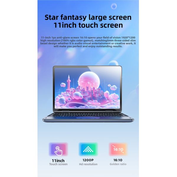 Aether  Factory Notebookcomputer 11Inch IPS Business UltraThin Portable Laptop Windows 10 11 Intel N100 Narrow Bezel