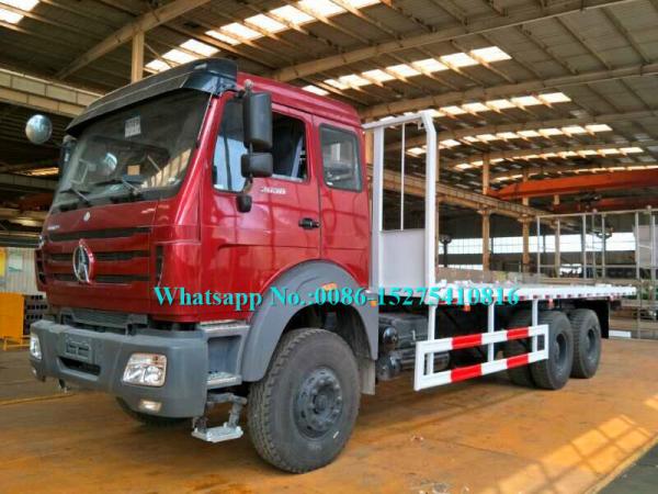 White color Beiben 6x6 2634PZ 30Ton 340hp 10 wheeler Cross country Container Flat Bed Truck for DR CONGO