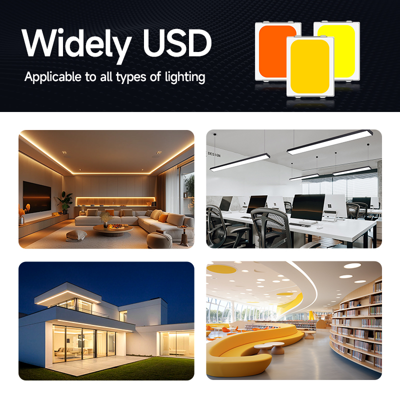 High CRI SMD 2835 LED 3-Channel Wide CCT Mixing LED Chip 60mA 5.5-5.8V 3-Piece Set for Tunable White and Circadian Lighting