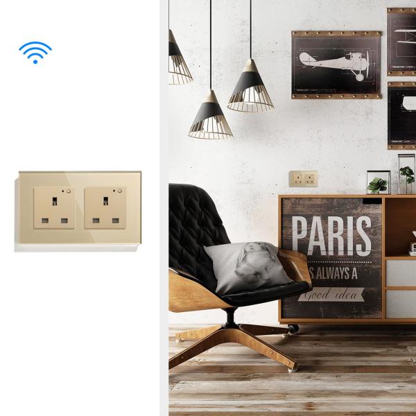 146mm Double UK Wi-Fi Socket